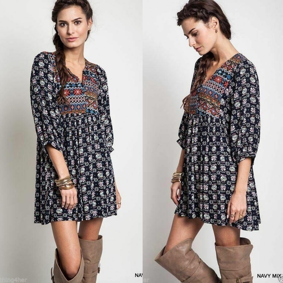 Umgee Dresses & Skirts - Umgee USA Boho Chic Navajo Tribal Tunic Mini Dress